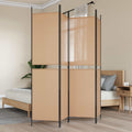 Paravento a 4 Pannelli Beige 200 x 200 cm Tessuto