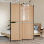 Paravento a 4 Pannelli Beige 200 x 200 cm Tessuto