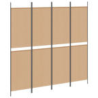 Paravento a 4 Pannelli Beige 200 x 200 cm Tessuto