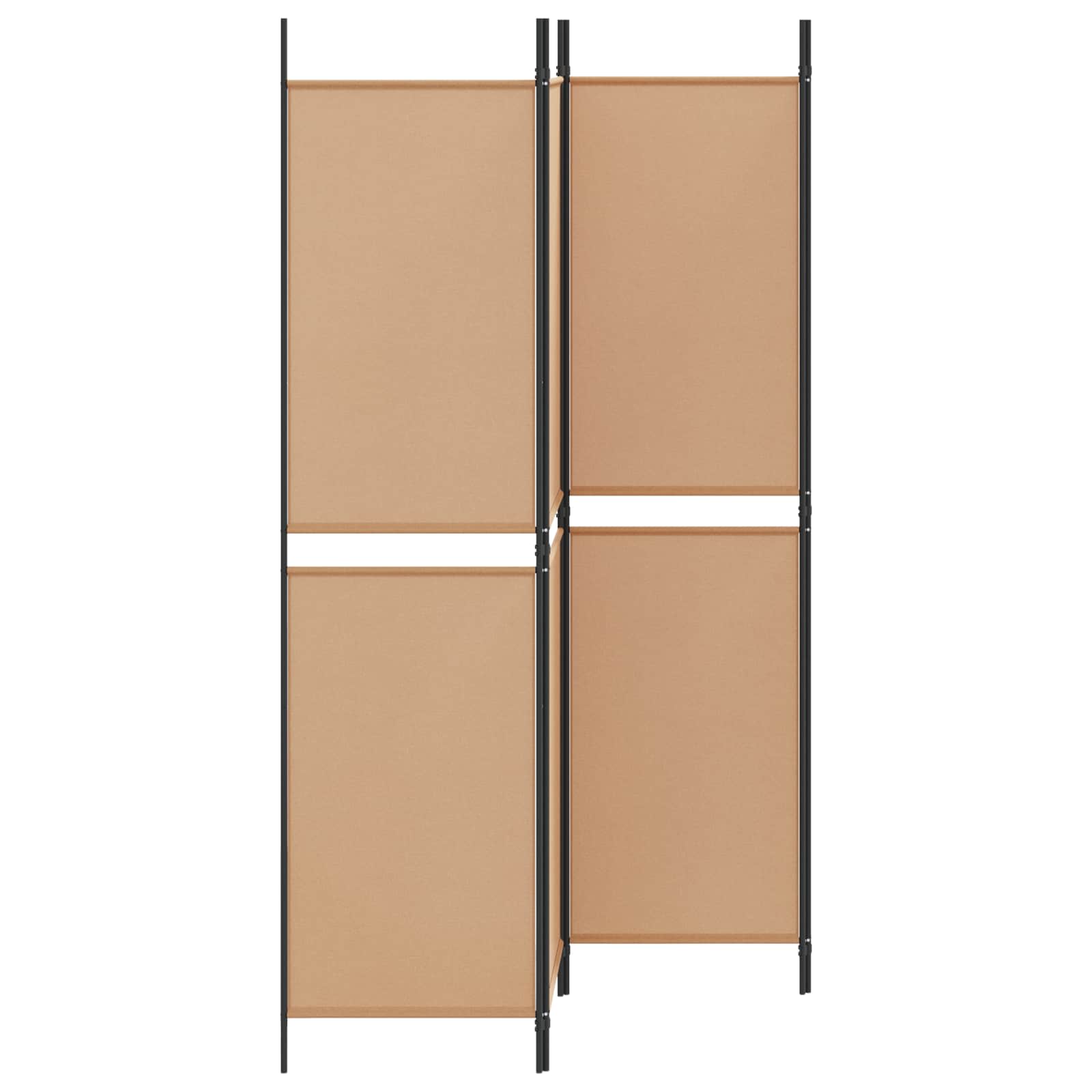 Paravento a 4 Pannelli Beige 200 x 200 cm Tessuto