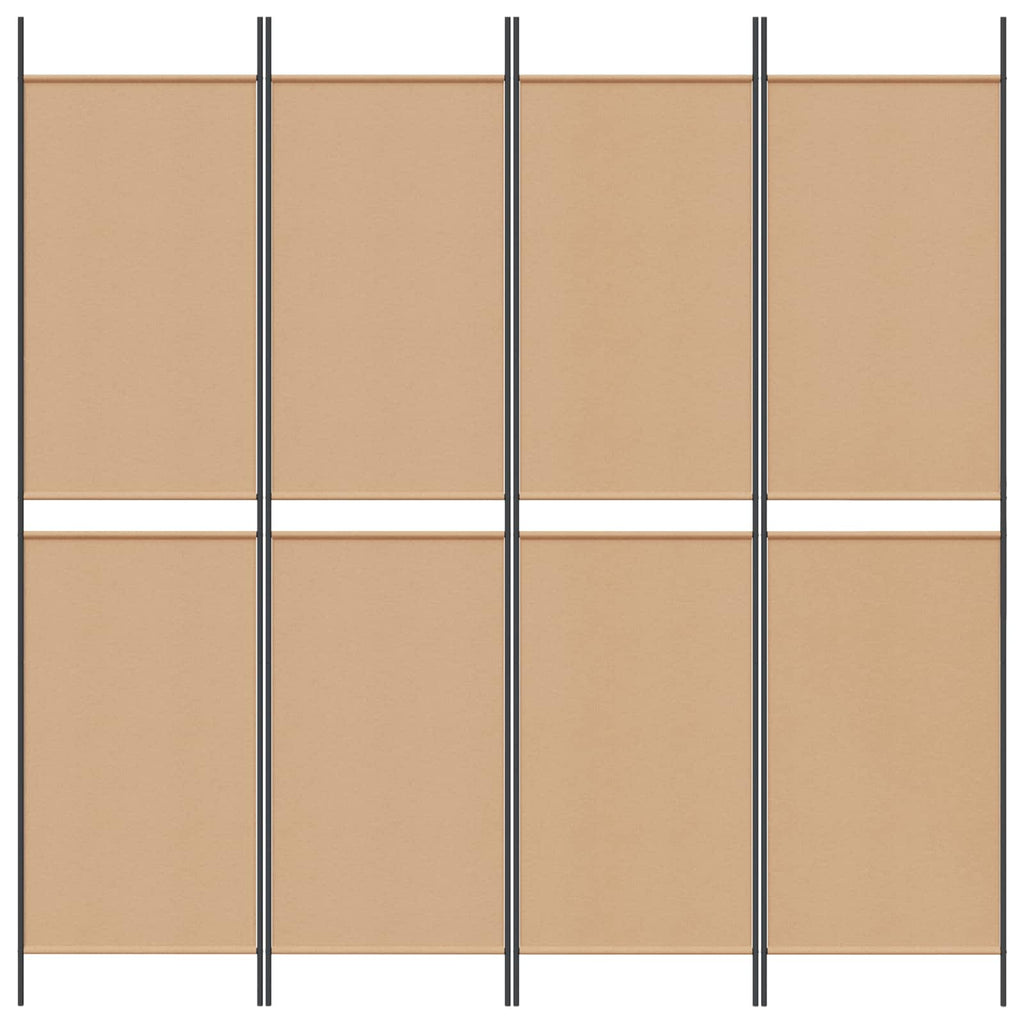 Paravento a 4 Pannelli Beige 200 x 200 cm Tessuto