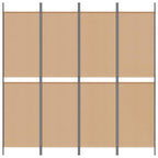 Paravento a 4 Pannelli Beige 200 x 200 cm Tessuto