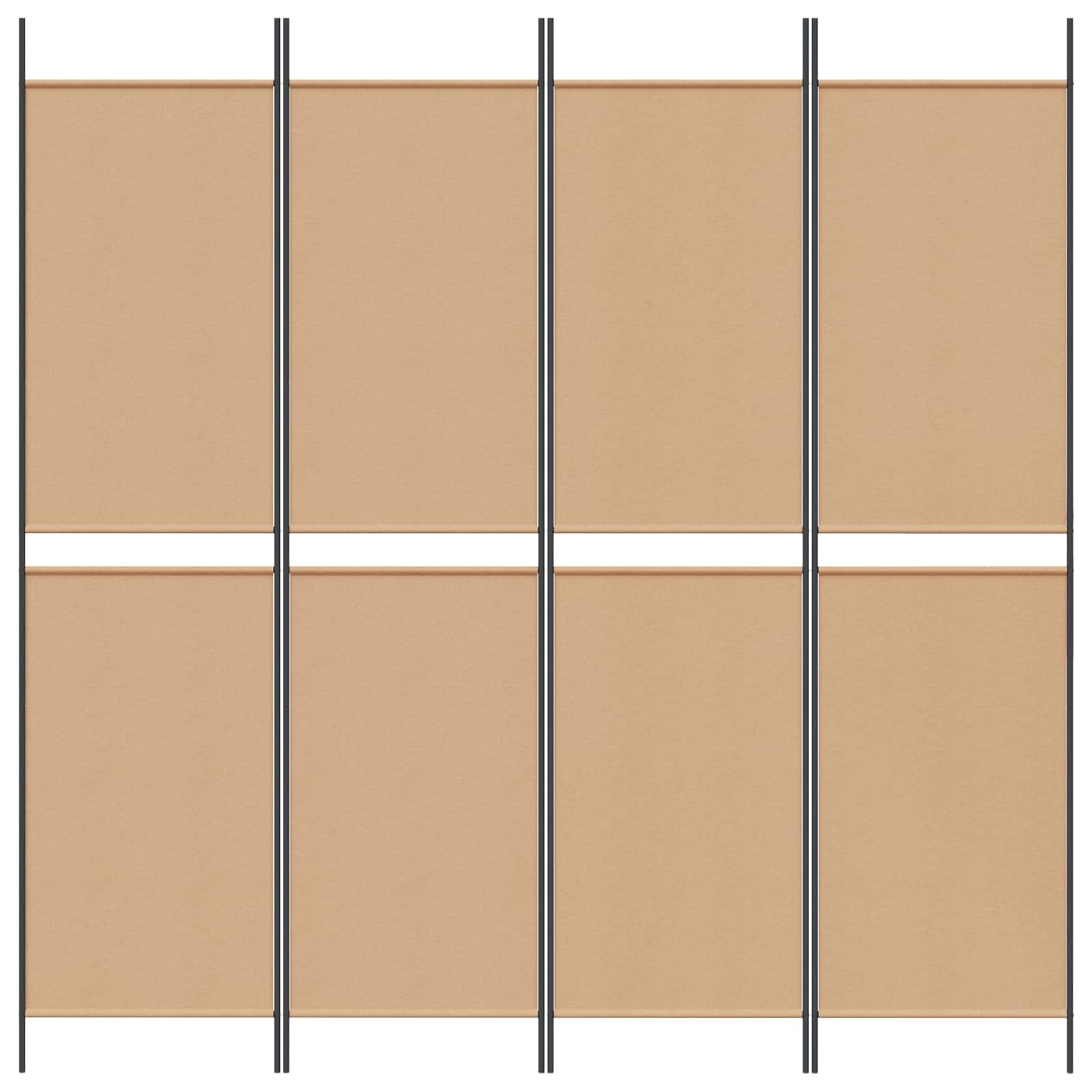 Paravento a 4 Pannelli Beige 200 x 200 cm Tessuto