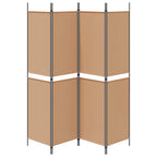 Paravento a 4 Pannelli Beige 200 x 200 cm Tessuto