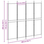 Paravento a 4 Pannelli Beige 200 x 200 cm Tessuto