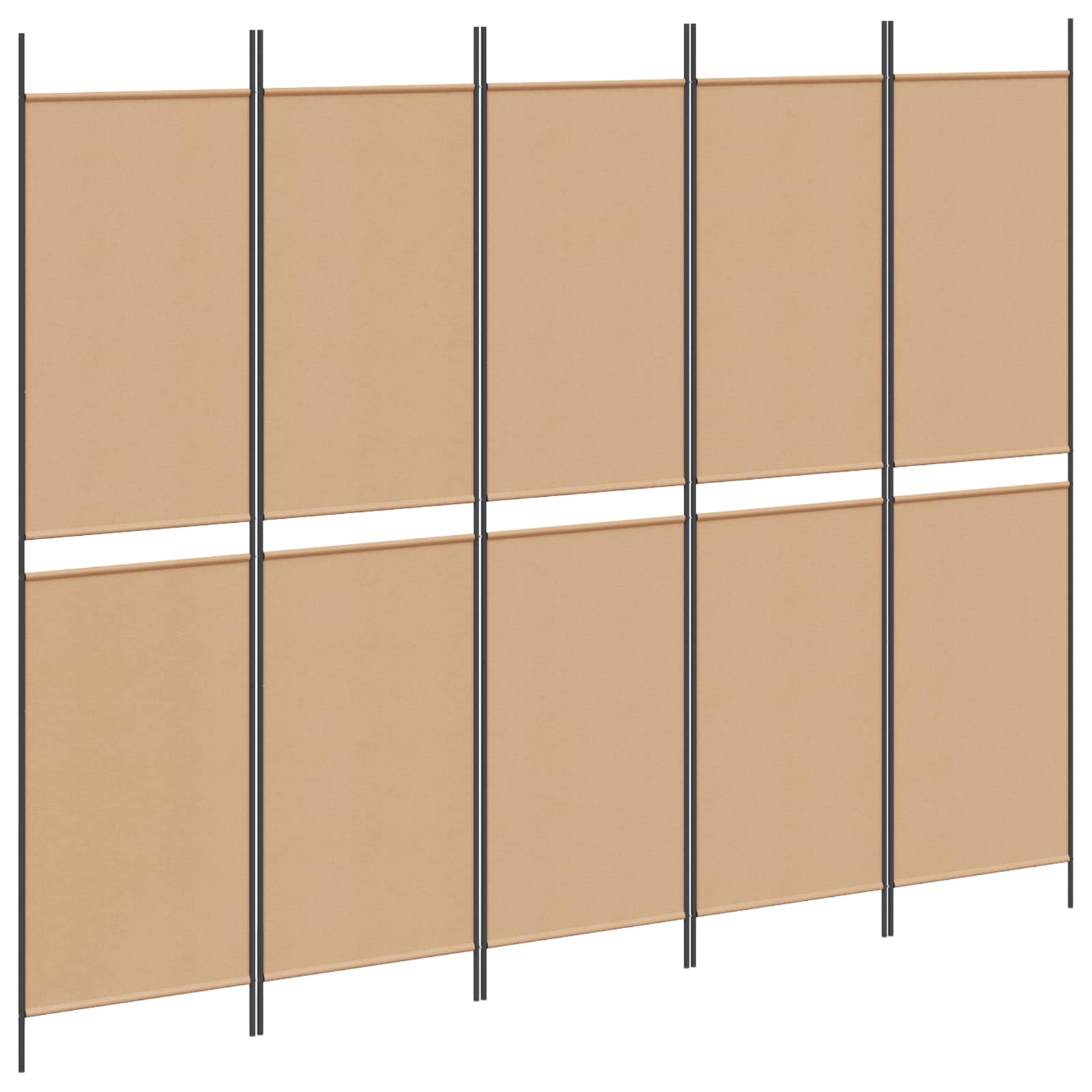 Pannello divisorio a 5 parti Beige 250 x 200 cm Tessuto