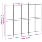 Pannello divisorio a 5 parti Beige 250 x 200 cm Tessuto