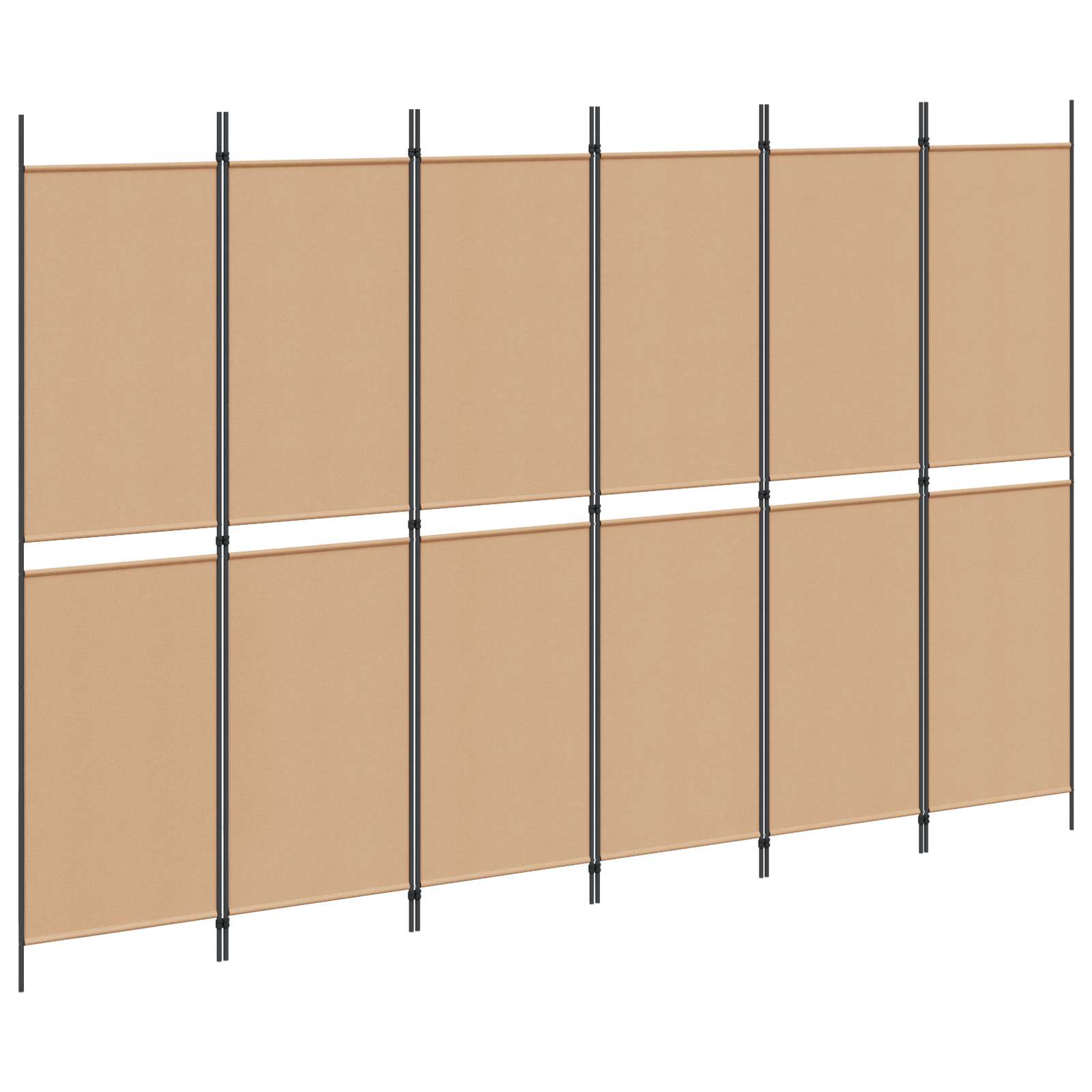 Divisore per Stanza a 6 Pannelli Beige 300 x 200 cm Tessuto