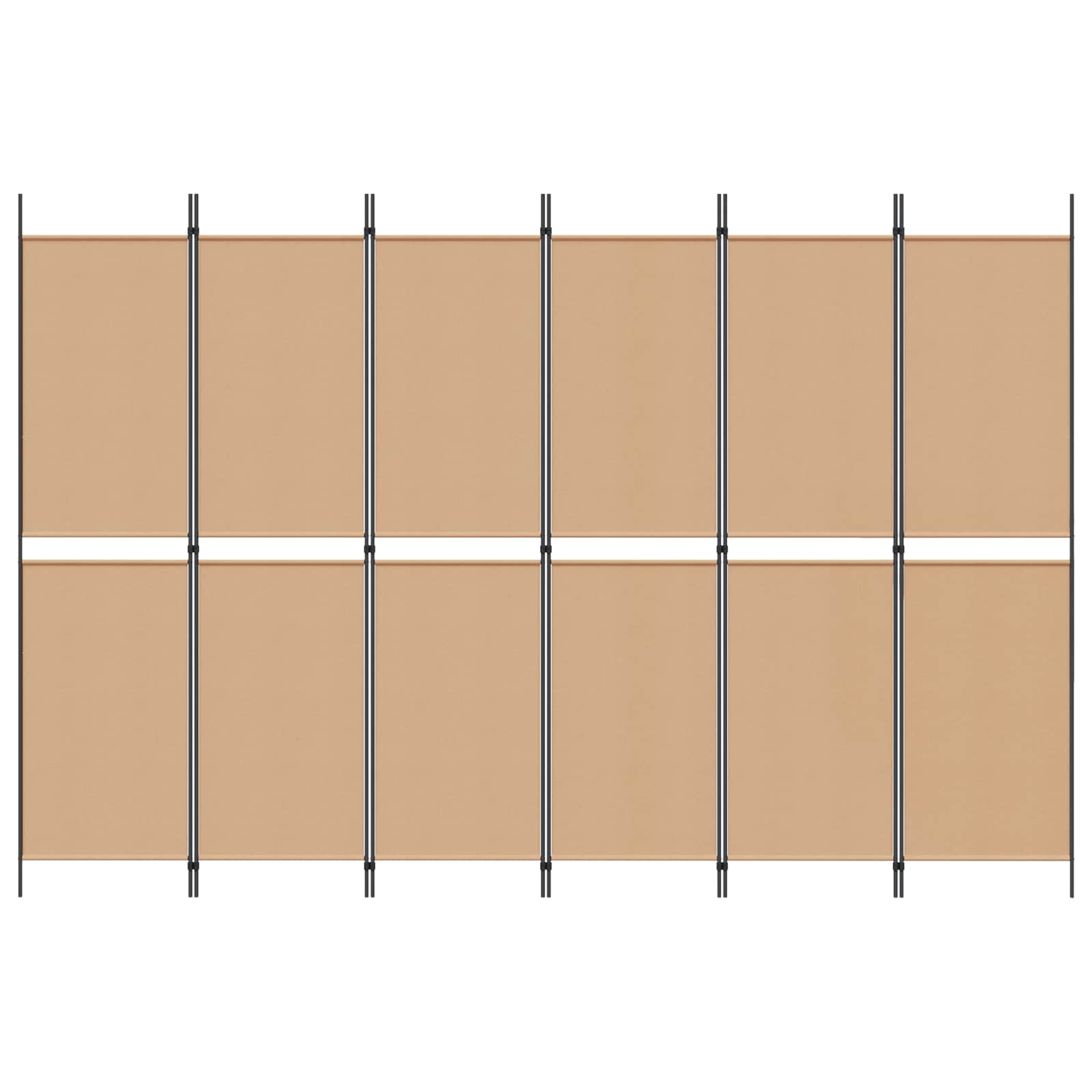 Divisore per Stanza a 6 Pannelli Beige 300 x 200 cm Tessuto