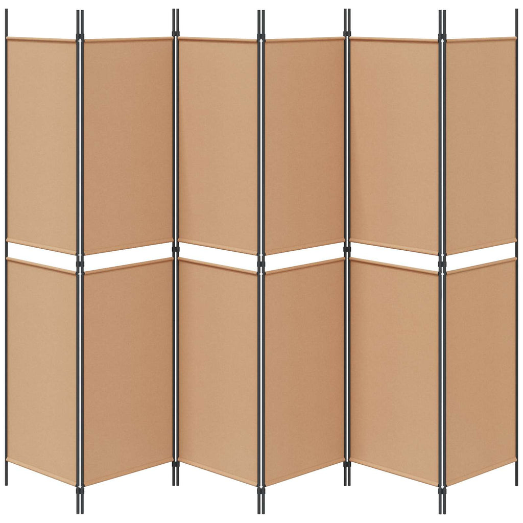 Divisore per Stanza a 6 Pannelli Beige 300 x 200 cm Tessuto