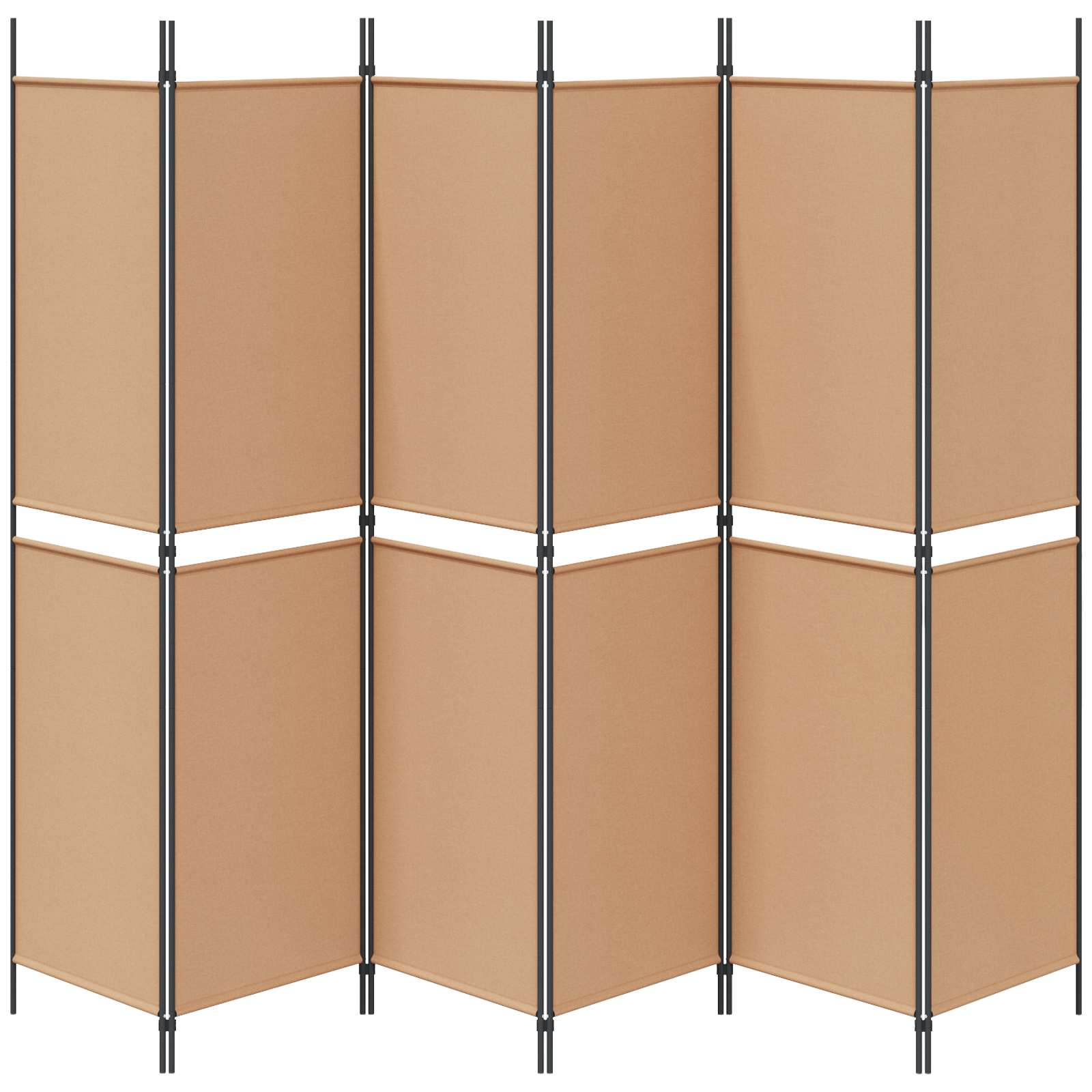 Divisore per Stanza a 6 Pannelli Beige 300 x 200 cm Tessuto