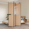 Pannello Divisorio a 3 Pannelli Beige 150 x 220 cm Tessuto