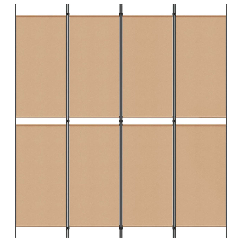 Paravento a 4 pannelli Beige 200 x 220 cm Tessuto