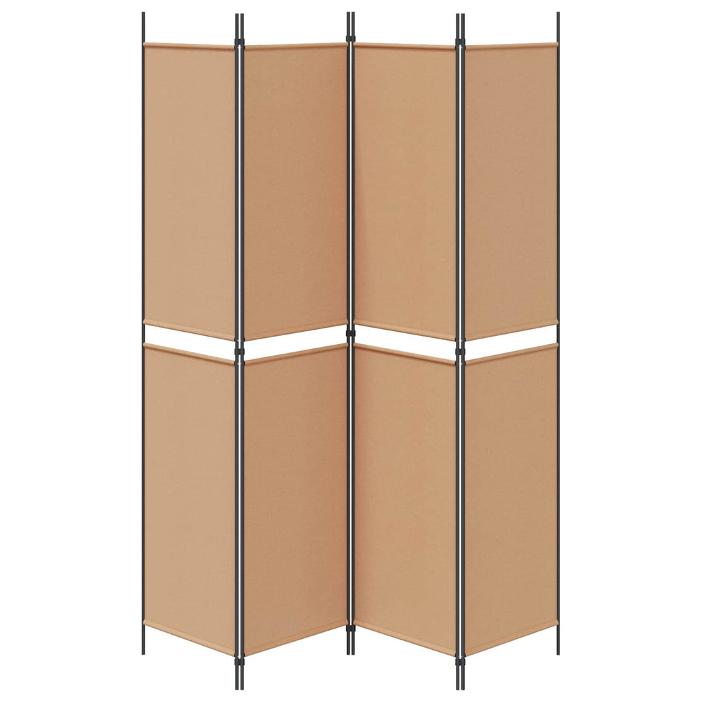 Paravento a 4 pannelli Beige 200 x 220 cm Tessuto