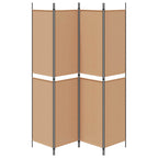 Paravento a 4 pannelli Beige 200 x 220 cm Tessuto