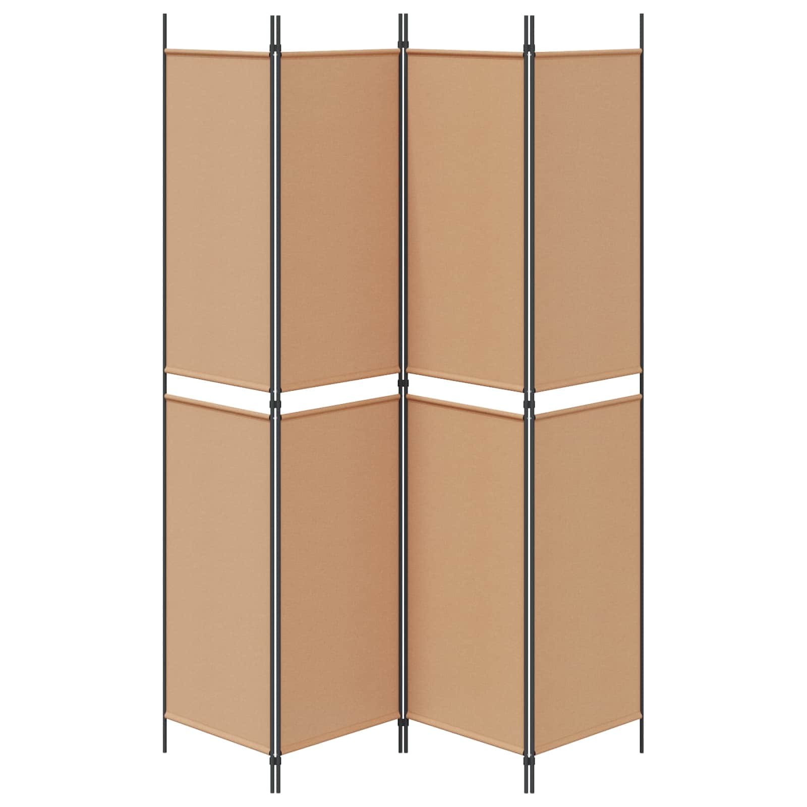 Paravento a 4 pannelli Beige 200 x 220 cm Tessuto