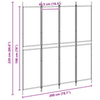 Paravento a 4 pannelli Beige 200 x 220 cm Tessuto