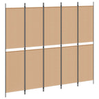 Pannello Separatore a 5 Pannelli Beige 250 x 220 cm Tessuto