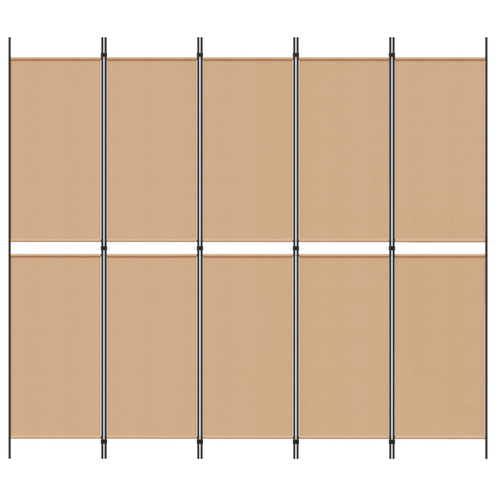 Pannello Separatore a 5 Pannelli Beige 250 x 220 cm Tessuto