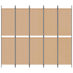 Pannello Separatore a 5 Pannelli Beige 250 x 220 cm Tessuto