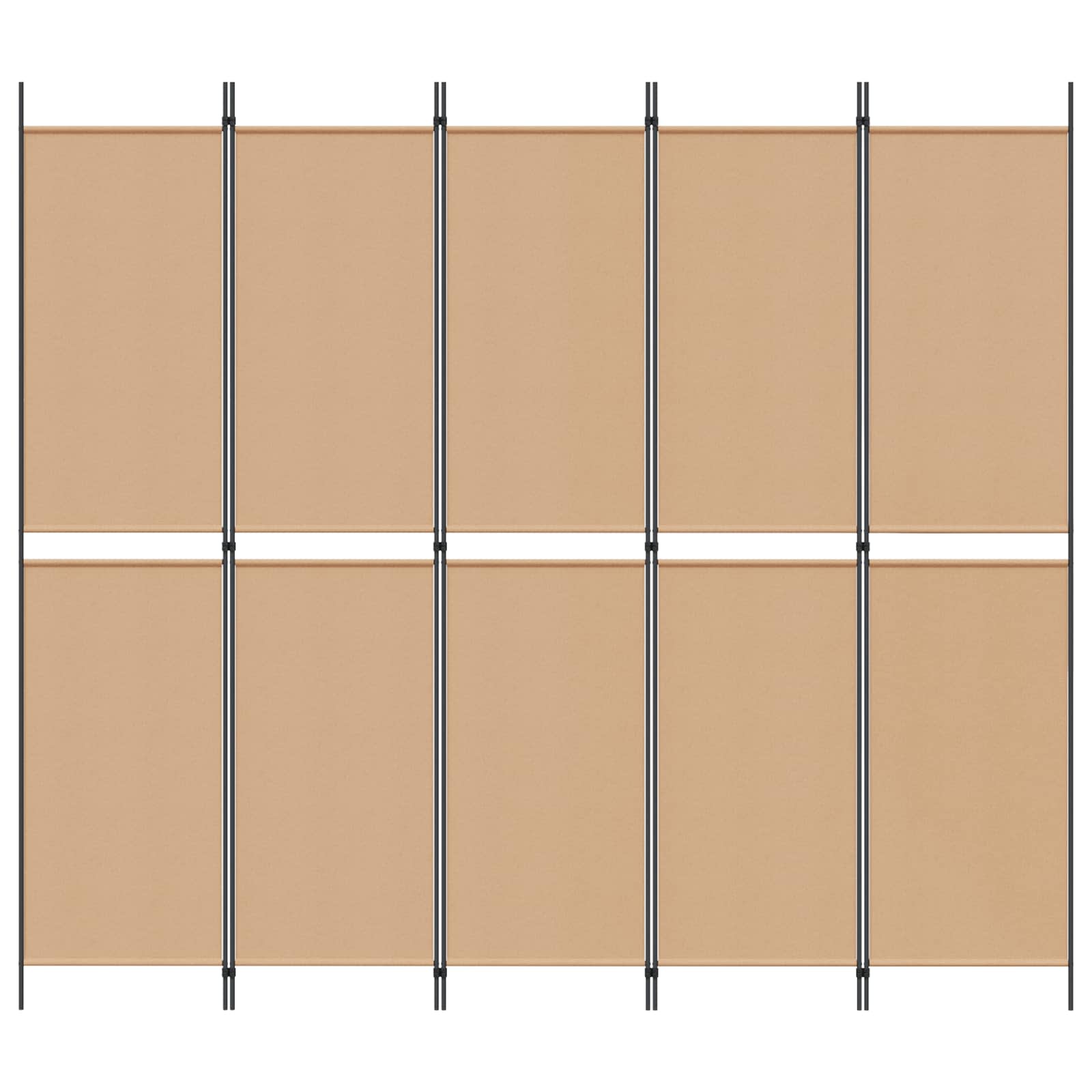 Pannello Separatore a 5 Pannelli Beige 250 x 220 cm Tessuto