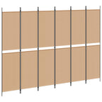 Divisore per Stanza a 6 Pannelli Beige 300 x 220 cm Tessuto