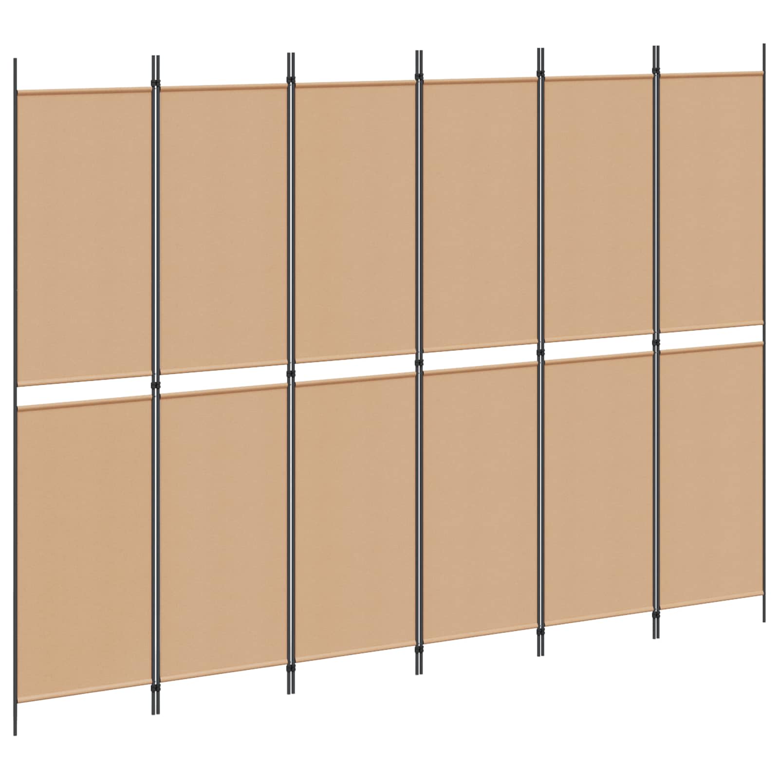 Divisore per Stanza a 6 Pannelli Beige 300 x 220 cm Tessuto
