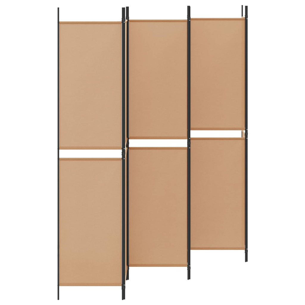 Divisore per Stanza a 6 Pannelli Beige 300 x 220 cm Tessuto