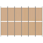 Divisore per Stanza a 6 Pannelli Beige 300 x 220 cm Tessuto