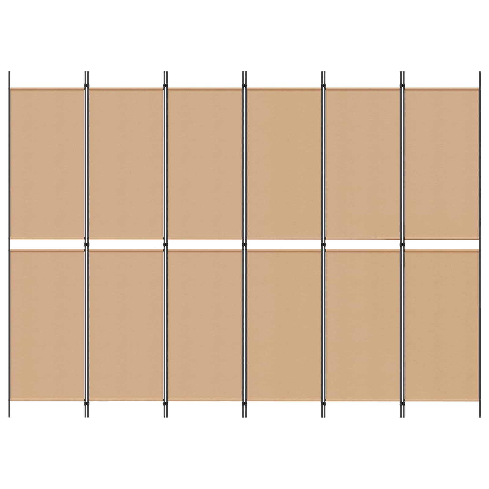 Divisore per Stanza a 6 Pannelli Beige 300 x 220 cm Tessuto