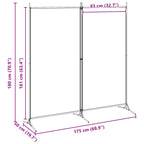 Divider Stanza a 2 Pannelli Beige 175 x 180 cm Tessuto