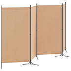 Paravento a 4 Pannelli Beige 346 x 180 cm Tessuto