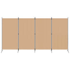 Paravento a 4 Pannelli Beige 346 x 180 cm Tessuto