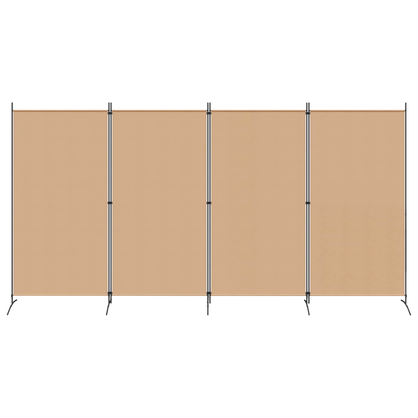 Paravento a 4 Pannelli Beige 346 x 180 cm Tessuto
