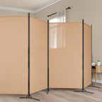 Paravento a 5 Pannelli Beige 433 x 180 cm Tessuto