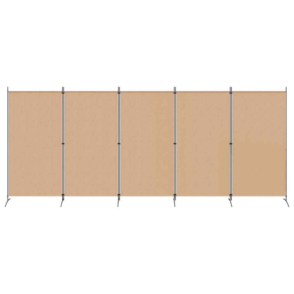 Paravento a 5 Pannelli Beige 433 x 180 cm Tessuto