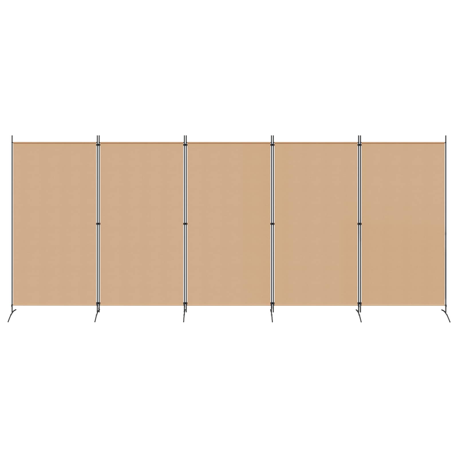 Paravento a 5 Pannelli Beige 433 x 180 cm Tessuto