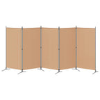 Paravento a 5 Pannelli Beige 433 x 180 cm Tessuto