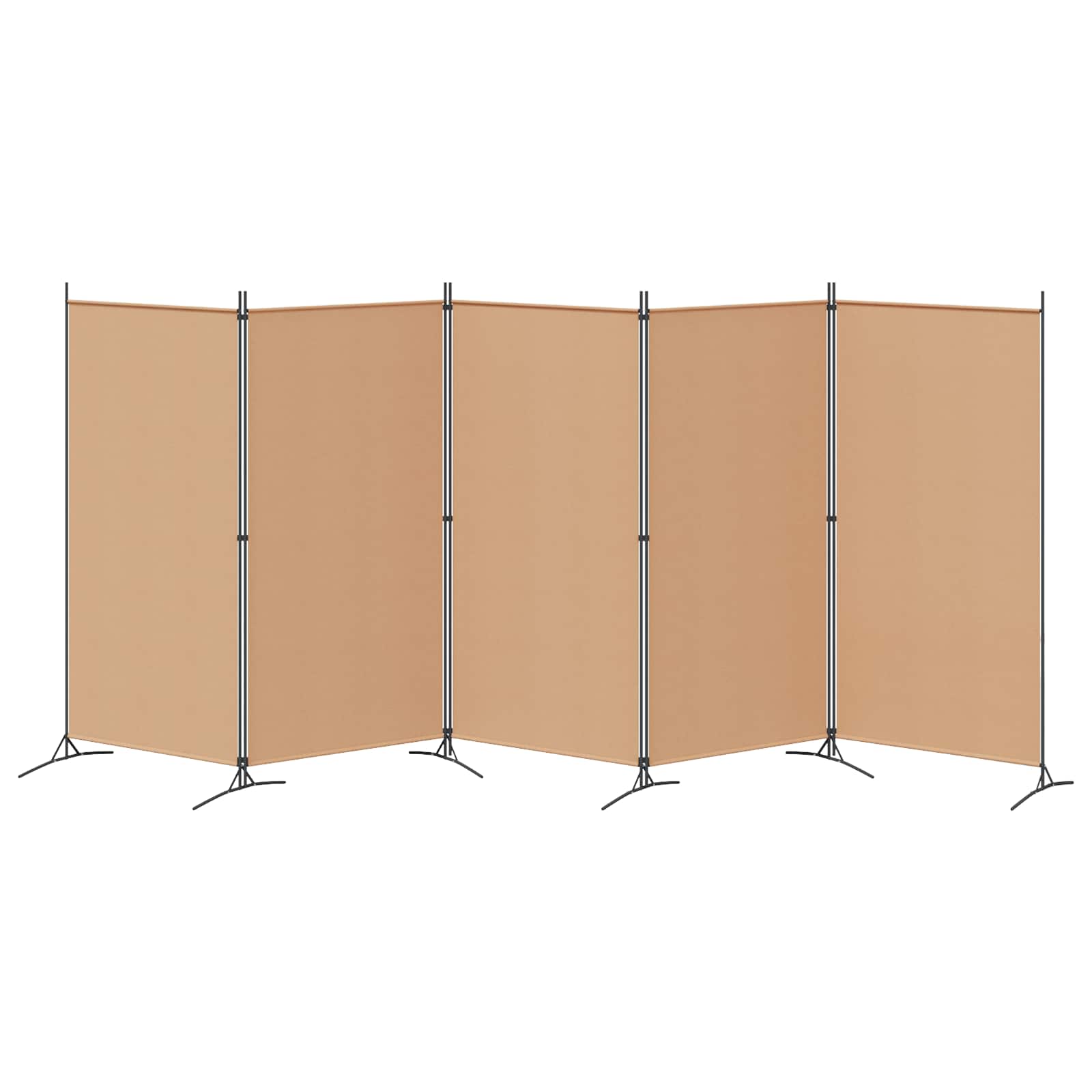 Paravento a 5 Pannelli Beige 433 x 180 cm Tessuto