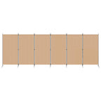 Divisore per Stanza a 6 Pannelli Beige 520 x 180 cm Tessuto