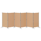 Divisore per Stanza a 6 Pannelli Beige 520 x 180 cm Tessuto
