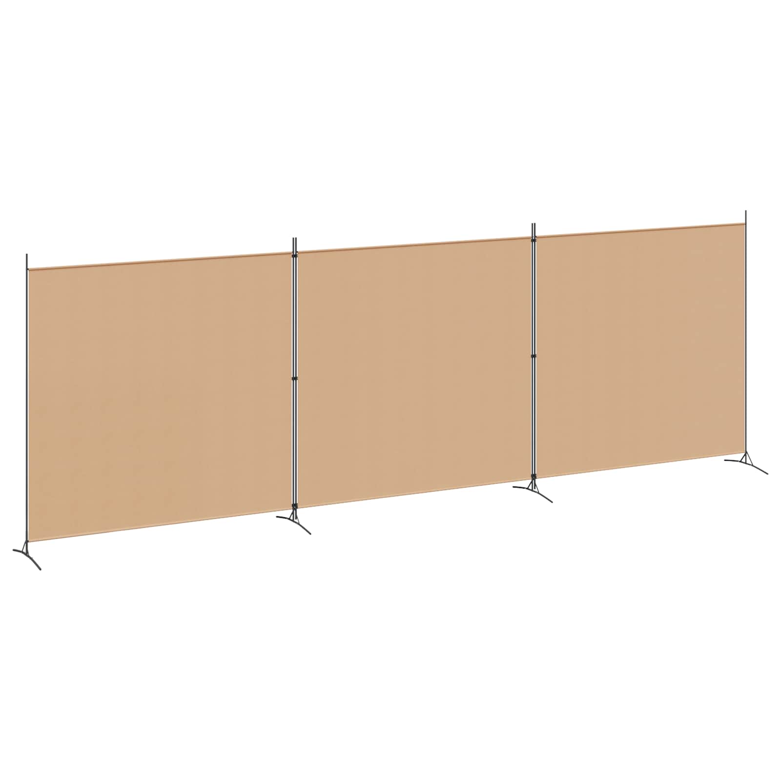 Paravento a 4 Pannelli Beige 525 x 180 cm Tessuto