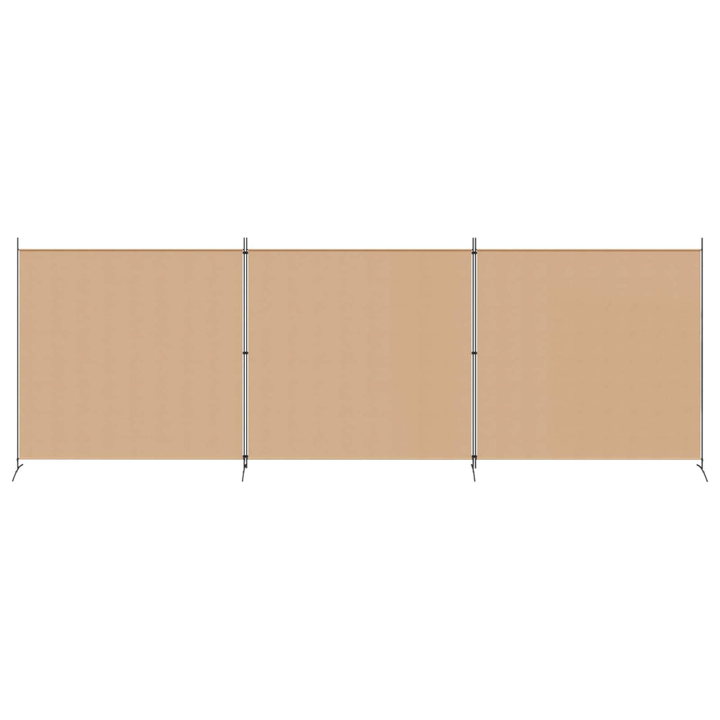 Paravento a 4 Pannelli Beige 525 x 180 cm Tessuto