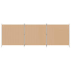 Paravento a 4 Pannelli Beige 525 x 180 cm Tessuto