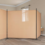 Paravento a 4 Pannelli Beige 698 x 180 cm Tessuto