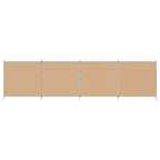 Paravento a 4 Pannelli Beige 698 x 180 cm Tessuto