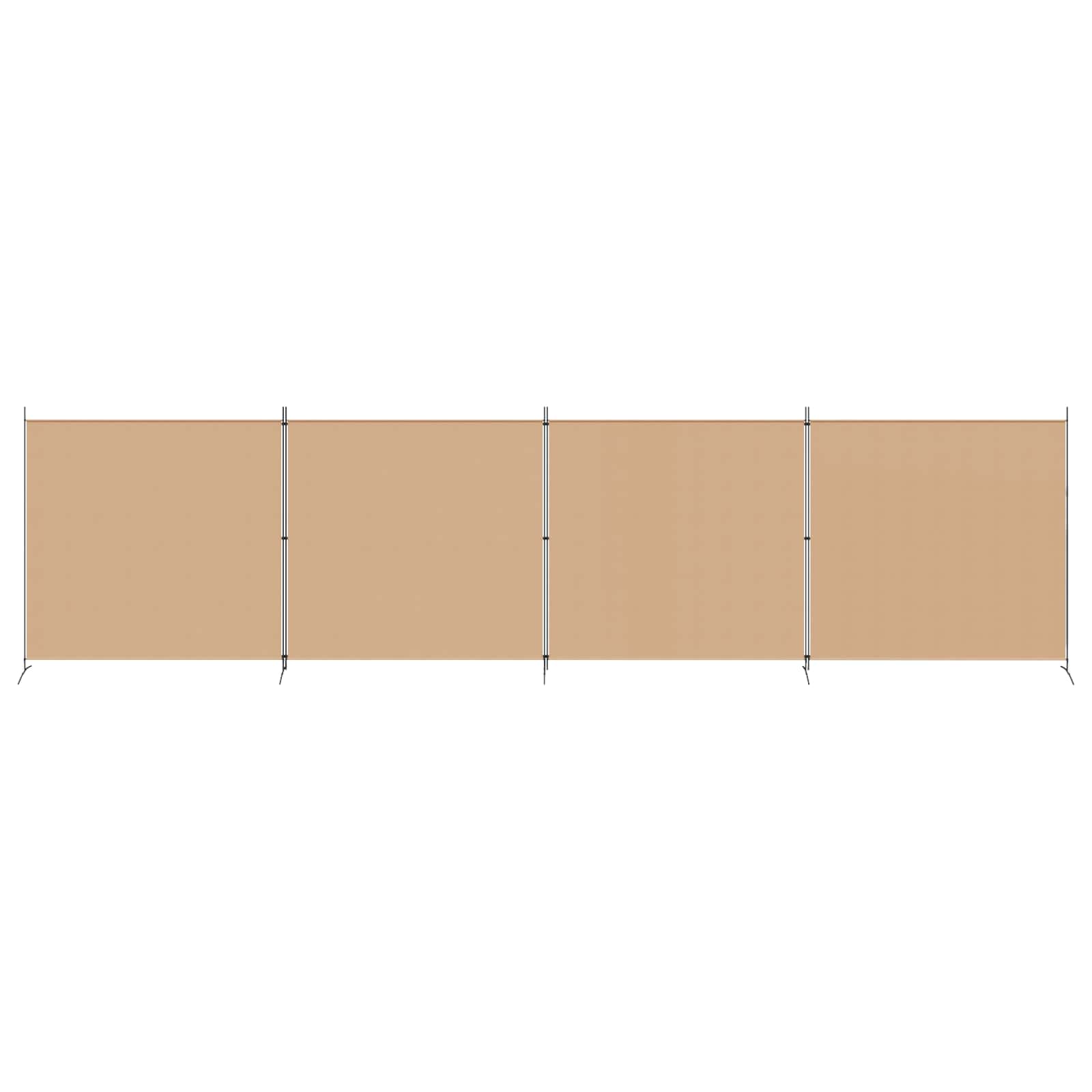 Paravento a 4 Pannelli Beige 698 x 180 cm Tessuto