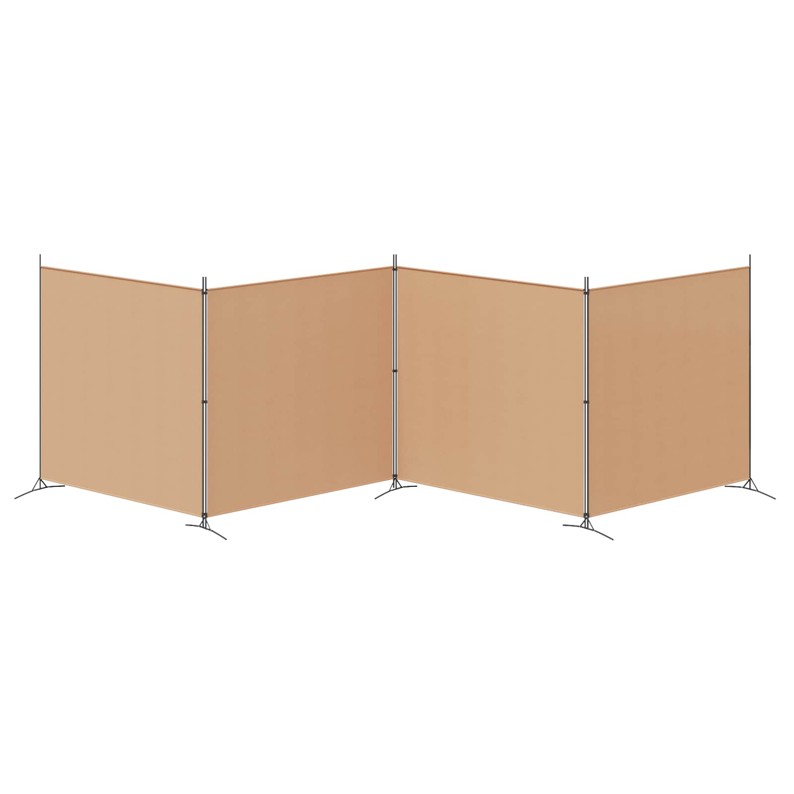Paravento a 4 Pannelli Beige 698 x 180 cm Tessuto