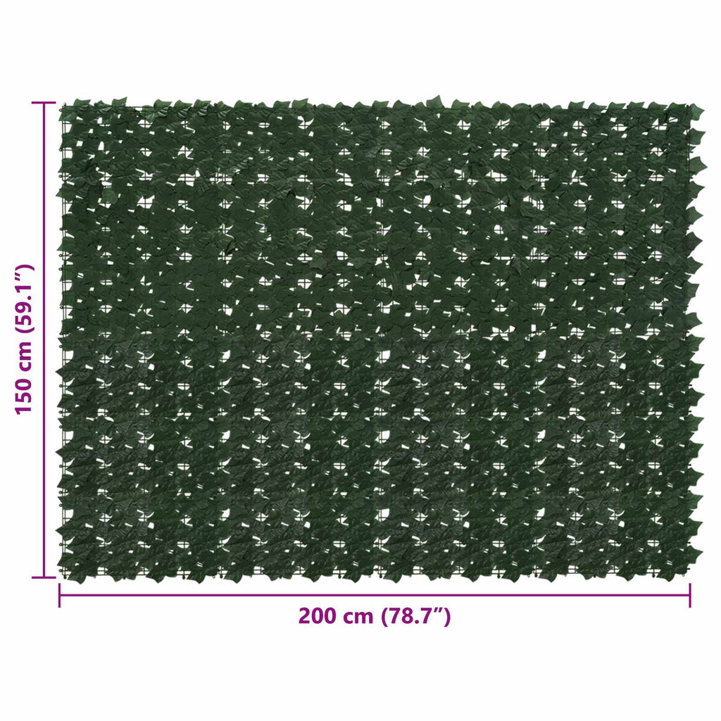 Schermo per balcone con foglie Verde Scuro 200 x 150 cm
