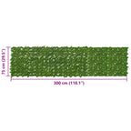 Schermo per balcone con foglie Verde e Giallo 300 x 75 cm